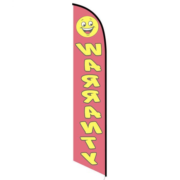 Warranty Smiley feather flag