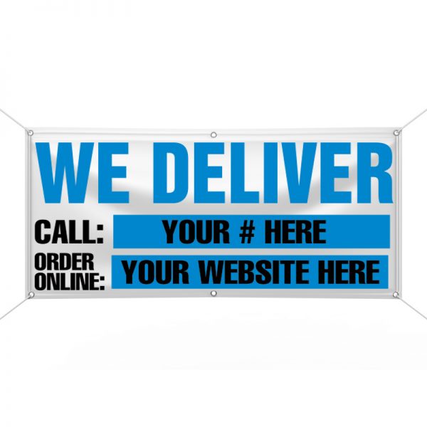 We Deliver (Blue) Banner