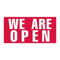 We Are Open Vinyl Banner