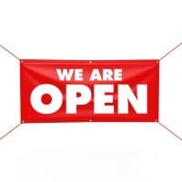 We Are Open 3×8 Vinyl Banner