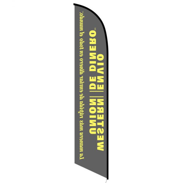 Western Union Envio de Dinero feather flag FFN-6020B back