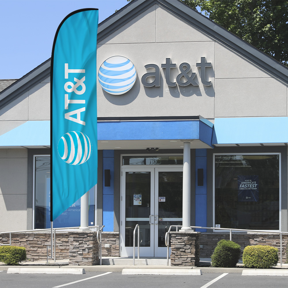 AT&T FEATHER FLAG BLUE FEATHER FLAG NATION