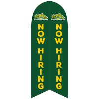 Farmer Boys Now Hiring Feather Flag with Ground Spike