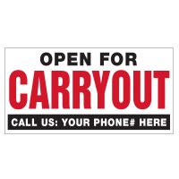 Open for Carryout Vinyl Banner