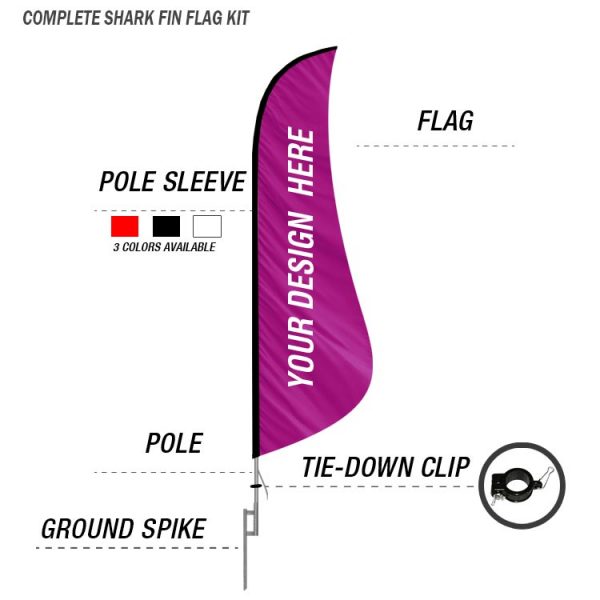 shark fin feather banner flag ground spike kit