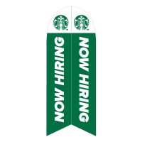 Starbucks Now Hiring Feather Flag with Ground Spike