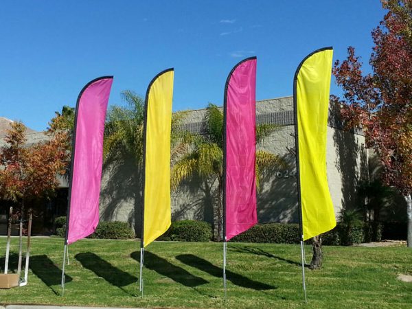 Solid Magenta Colored Feather Banner Flag