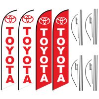 Toyota Feather Flag Package – Pack of 4 with Pre-Curved Poles & Ground Spike