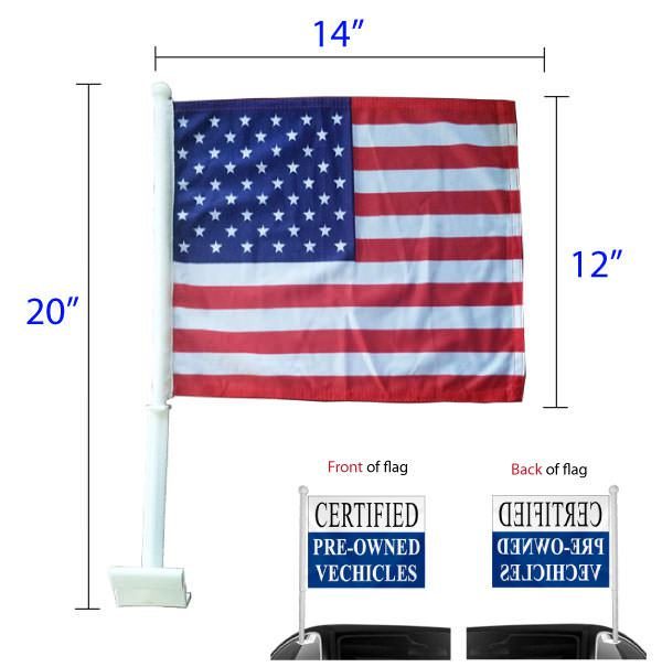 Stock window clip-on flags dimensions and spec sheet.